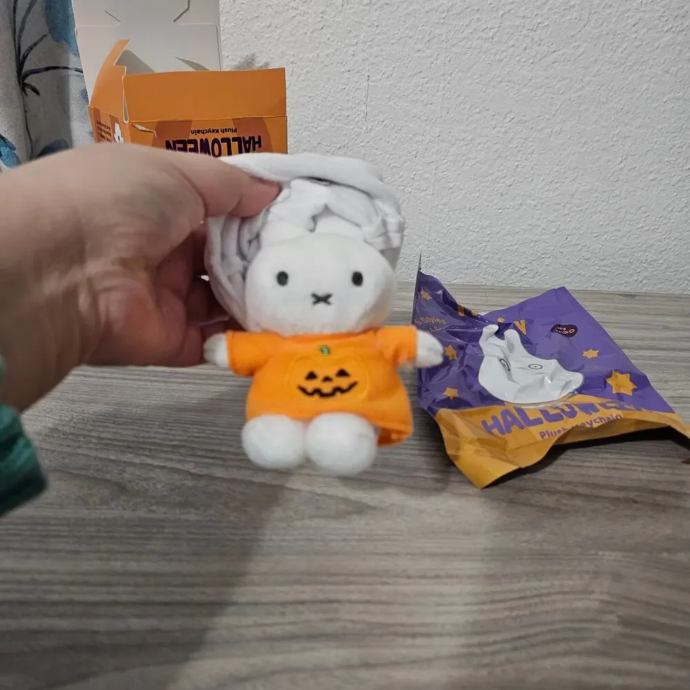 Vipo Miffy Halloween Plush Keychain OPENED CONFIRMED Playful Kitty Orange Dress